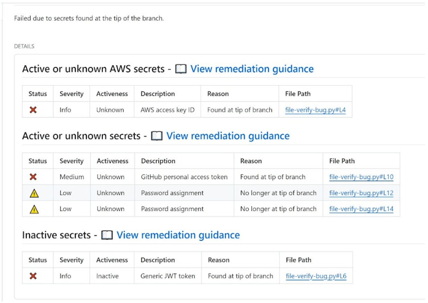 GitHub pull request remediation recommendations
